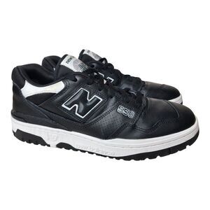 New Balance 550 Shoes Black White Mens 10 Leather Sneakers Retro Basketball